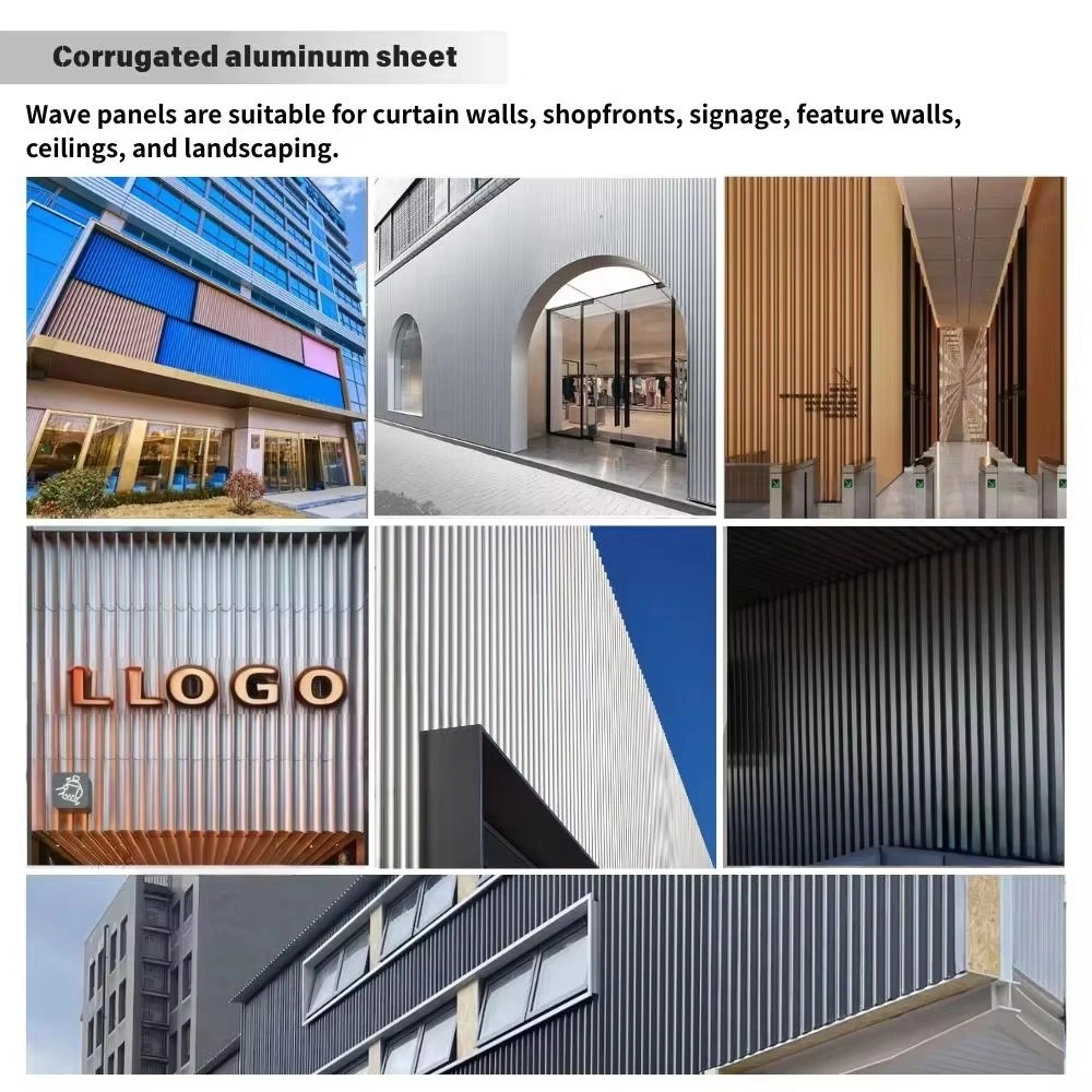 Custom curved wave aluminum facade moulding finished site case