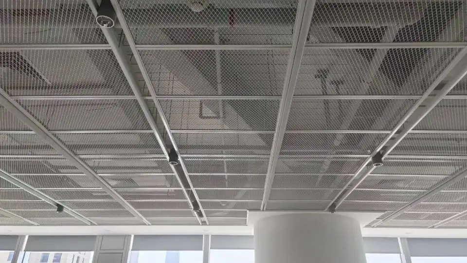 Aluminum expanded mesh ceiling panel