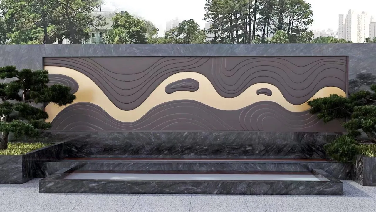 3D laser carved aluminum panel detail, precision sculptural aluminum facade 3D laser carved aluminum panel detail, precision sculptural aluminum facade