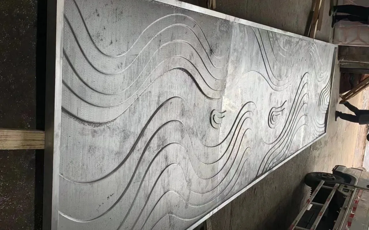3D laser engraving of aluminum plate details