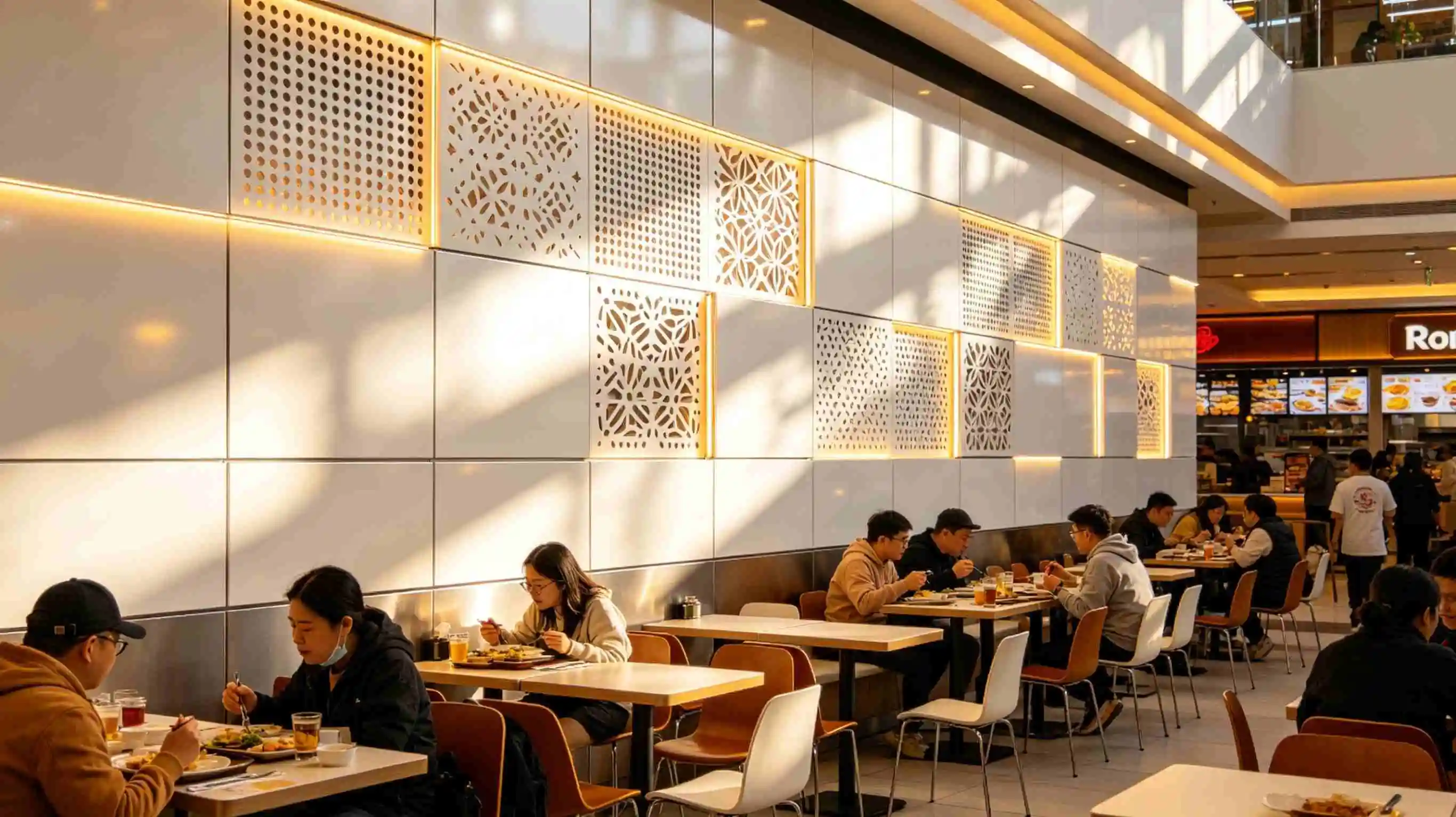 Various applications of decorative aluminum panels in shopping malls