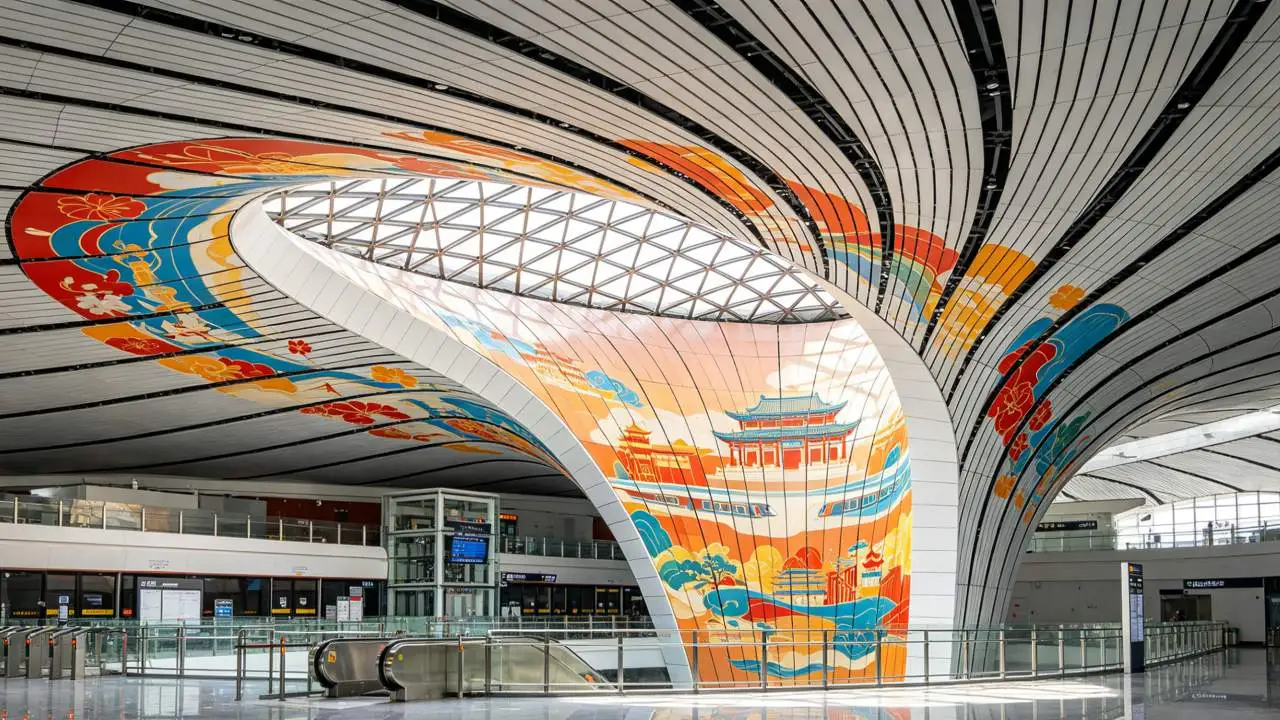 Aluminum square tube ceiling for subway transit projects