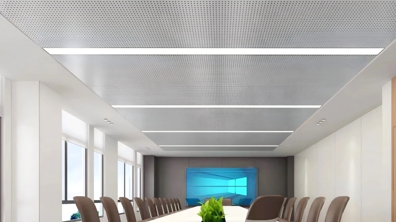 Perforated honeycomb aluminum panel ceiling for conference room Perforated honeycomb aluminum panel ceiling for conference room