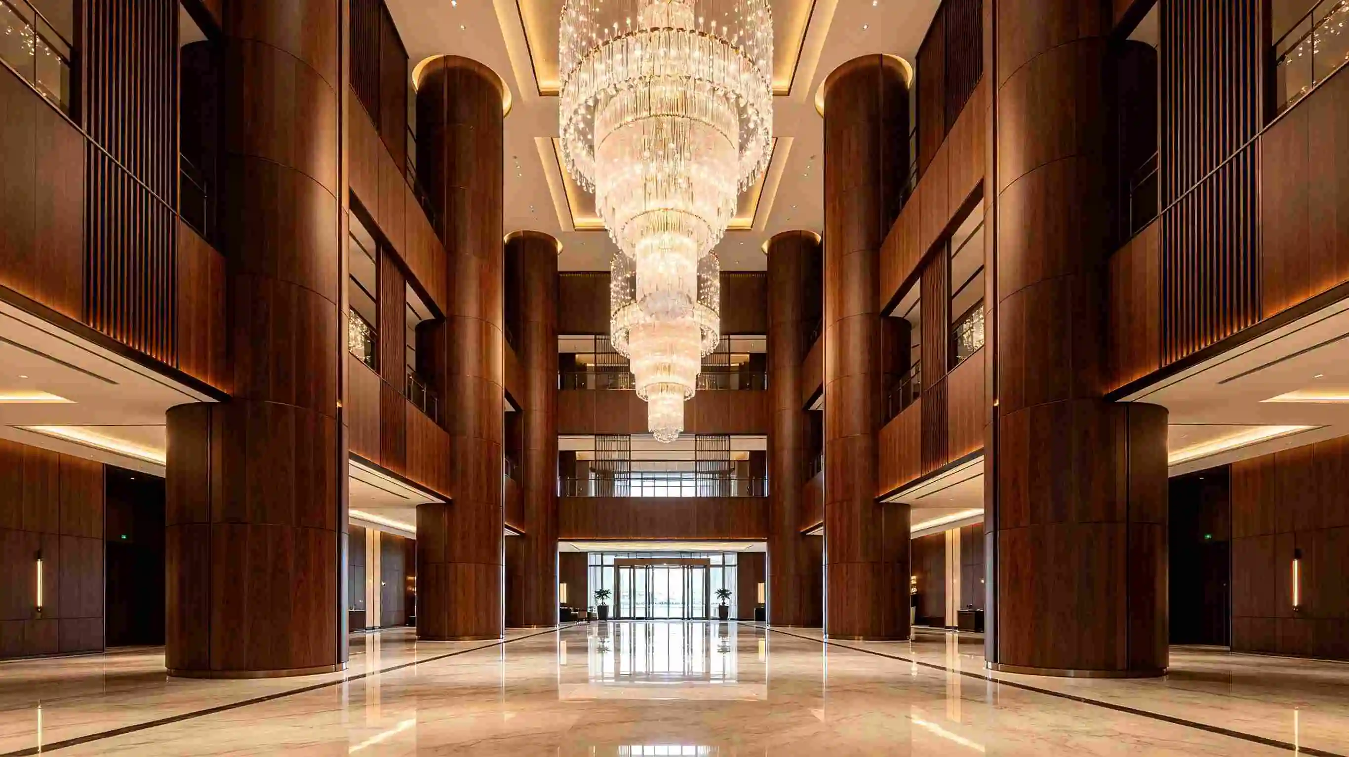 Hotel Lobby Wood Grain Aluminum Honeycomb Panel Case Study