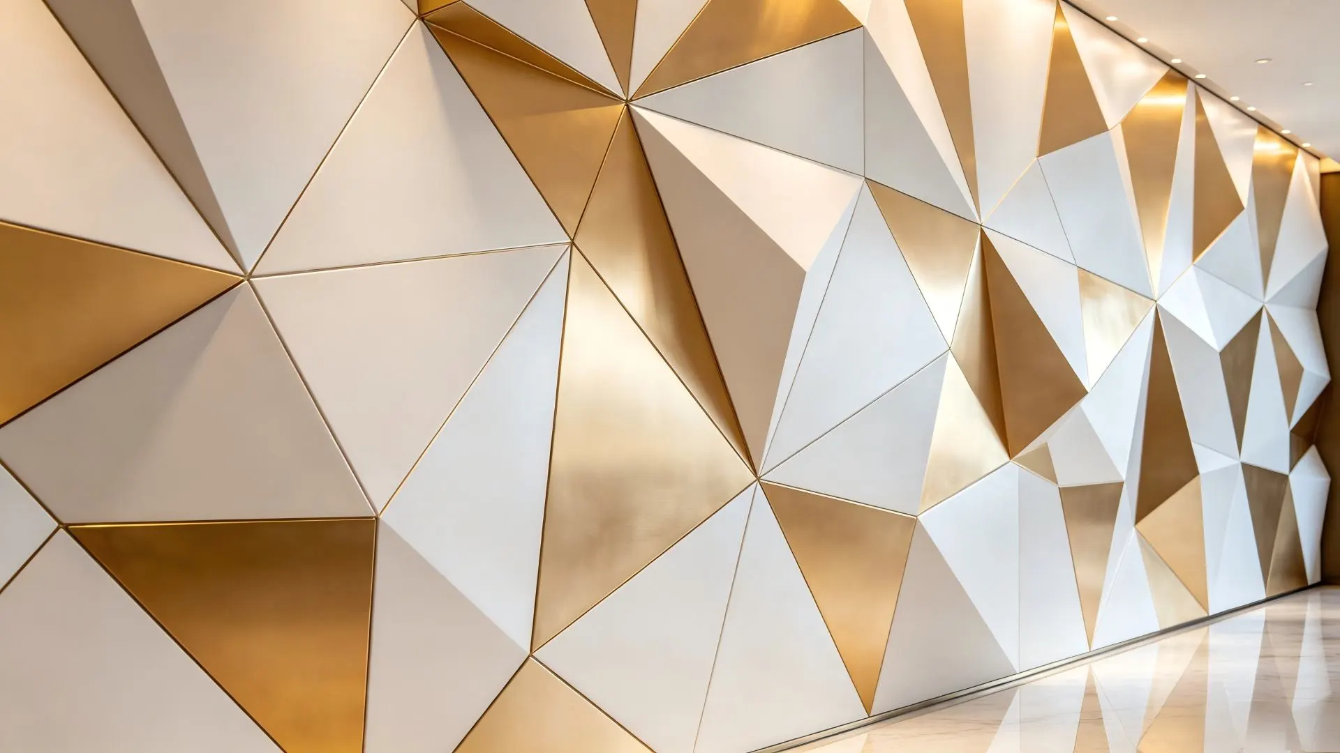 3D stereoscopic splicing triangular aluminum wall panel real scene