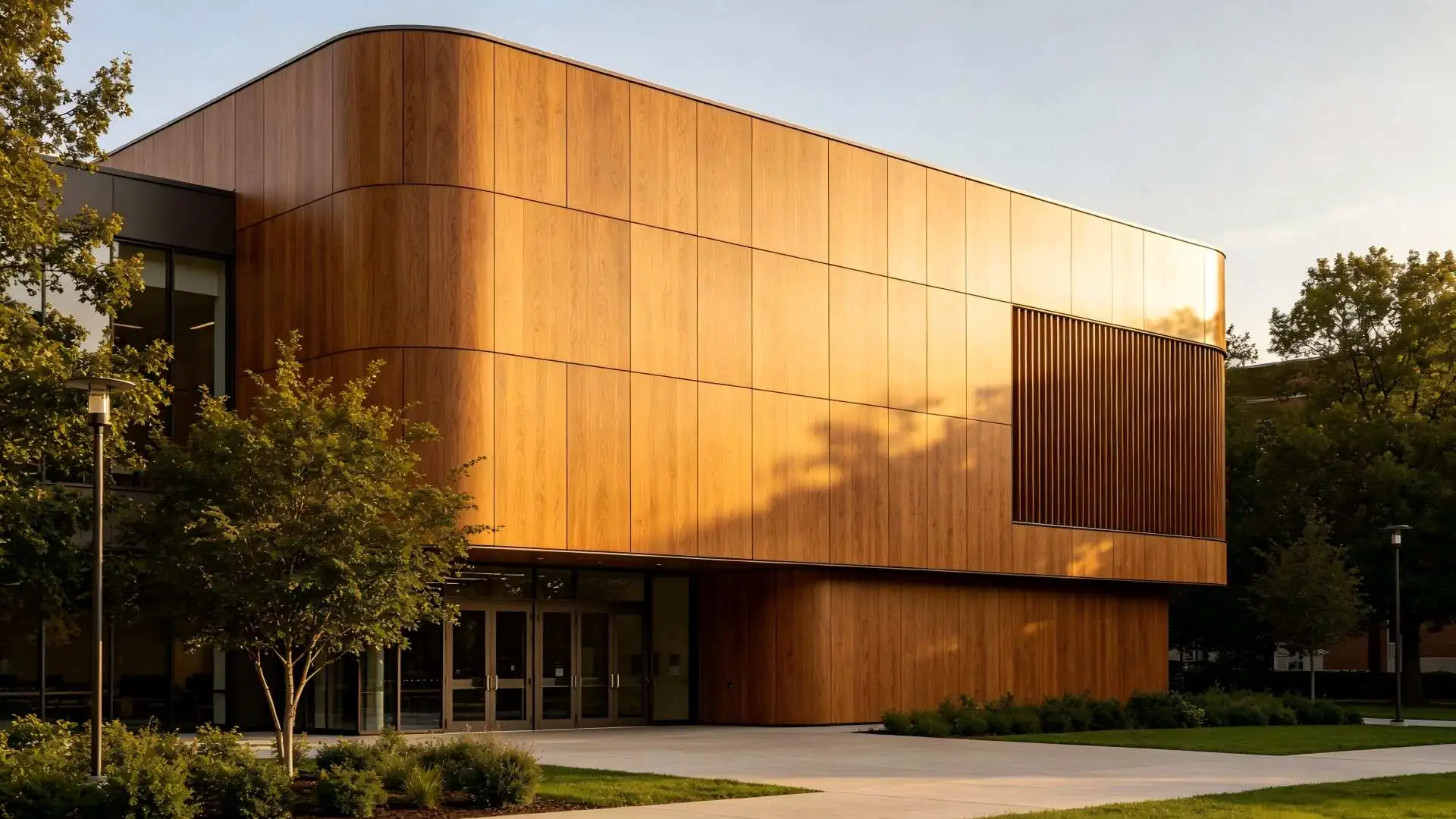 Wood grain honeycomb aluminum panels for exterior walls bring you closer to nature.