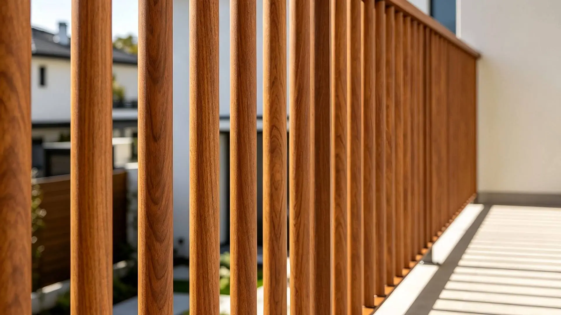 Wood grain aluminum round tube used in outdoor railing system
