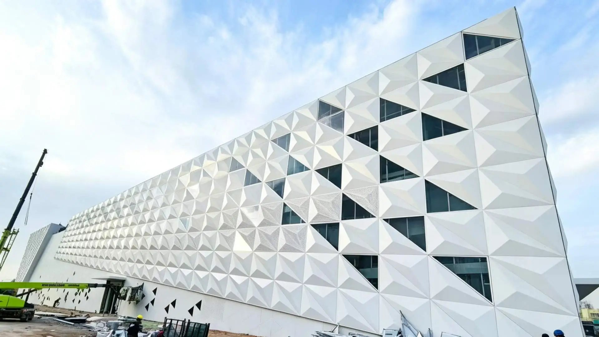 A2 Non-combustible Folded Aluminium Cladding Construction Site
