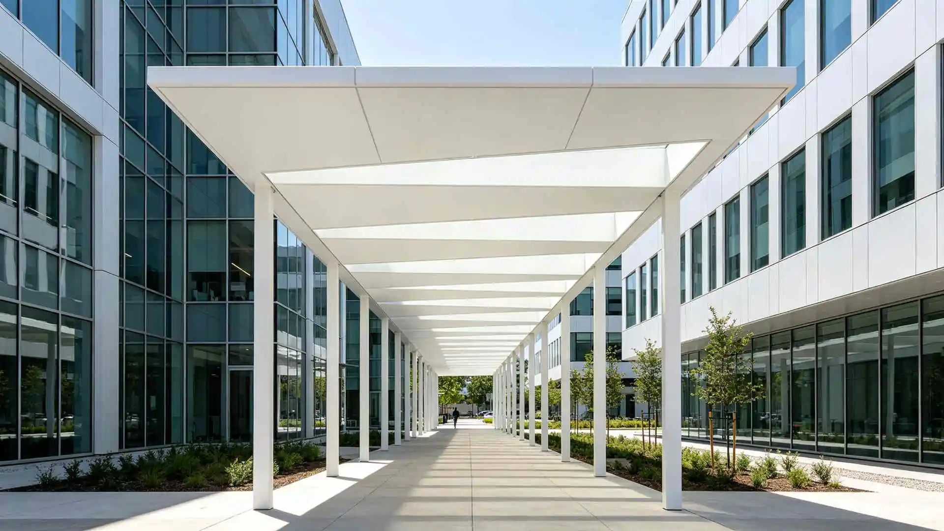 Office Building Corridor Aluminum Sun Shade Canopy