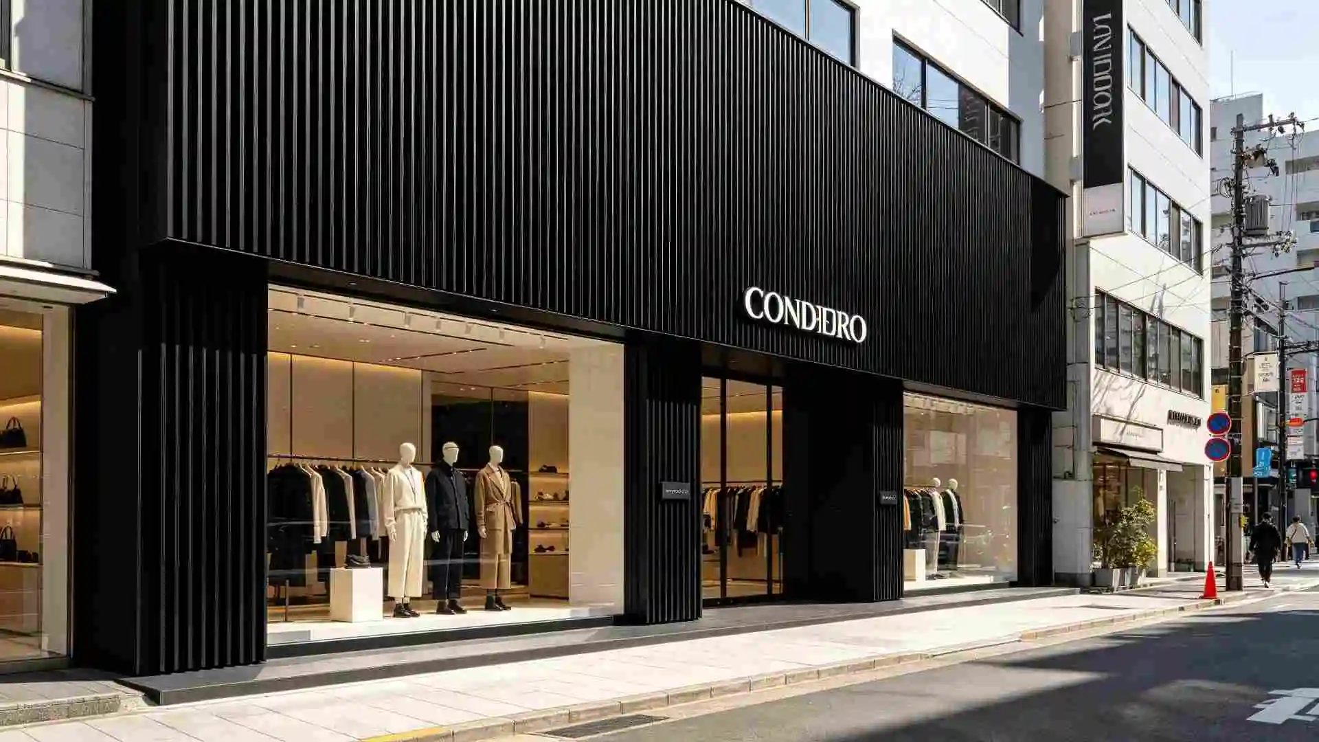 Matte Black Store Facade for Brand Shop (Modern Streetwear Style)
