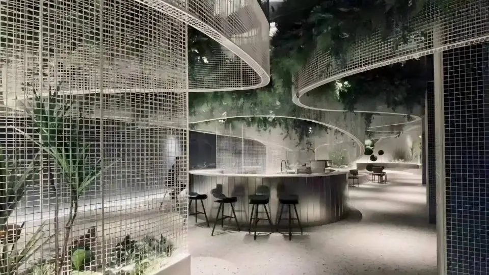 Indoor Curved Expanded Metal Panel Decoration