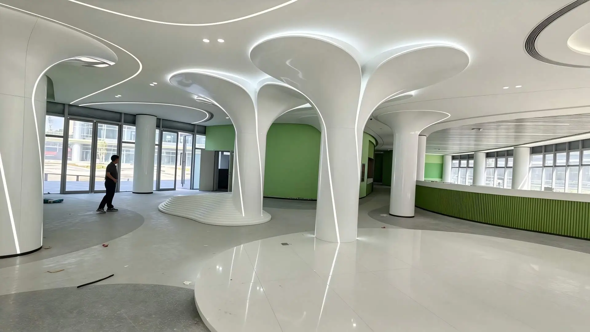 White special-shaped hyperbolic aluminum column
