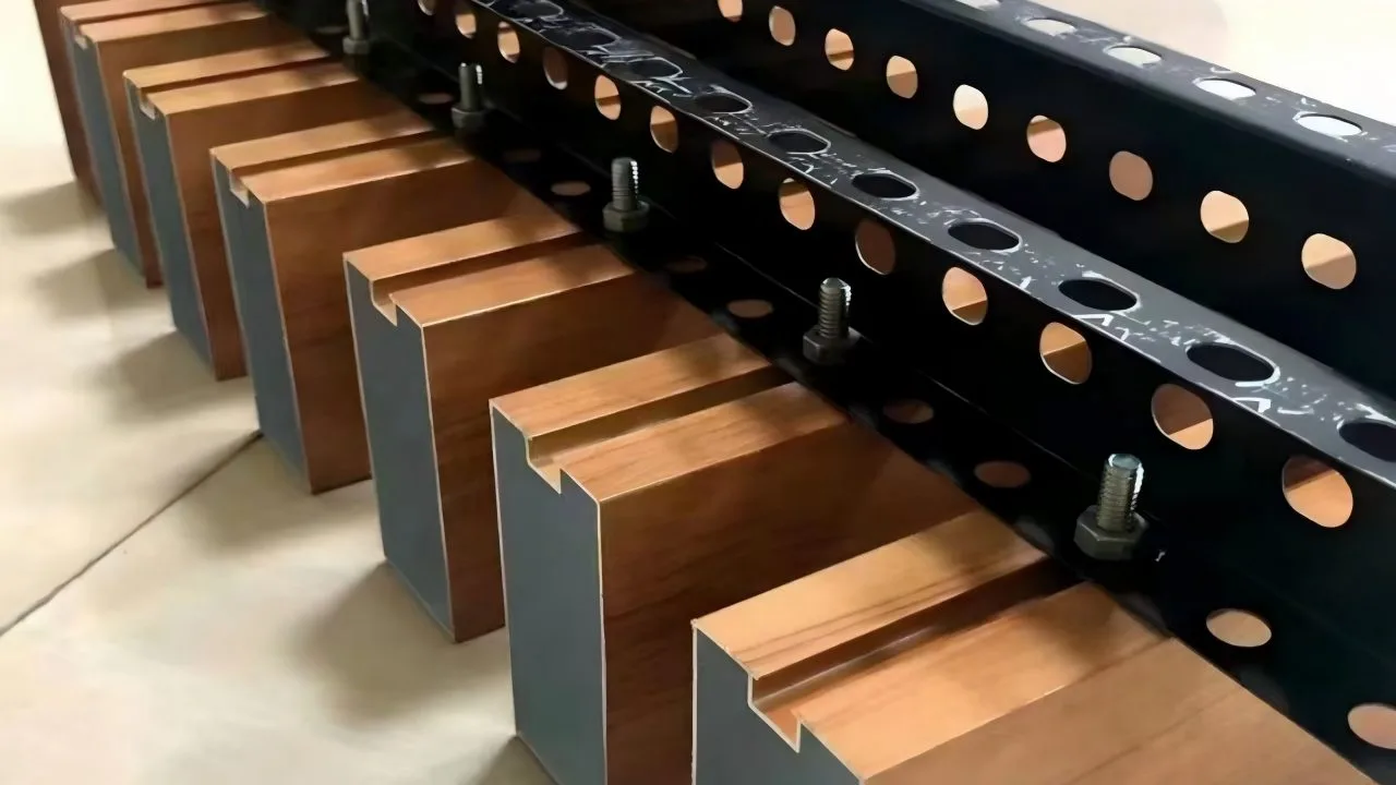 Fastened‑type Aluminum U‑baffle Ceiling Installation