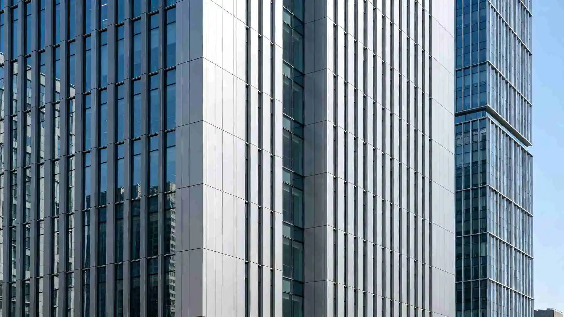 Dry‑hung Aluminum Panel Facade for High‑rise Building, Real Installation Rendering
