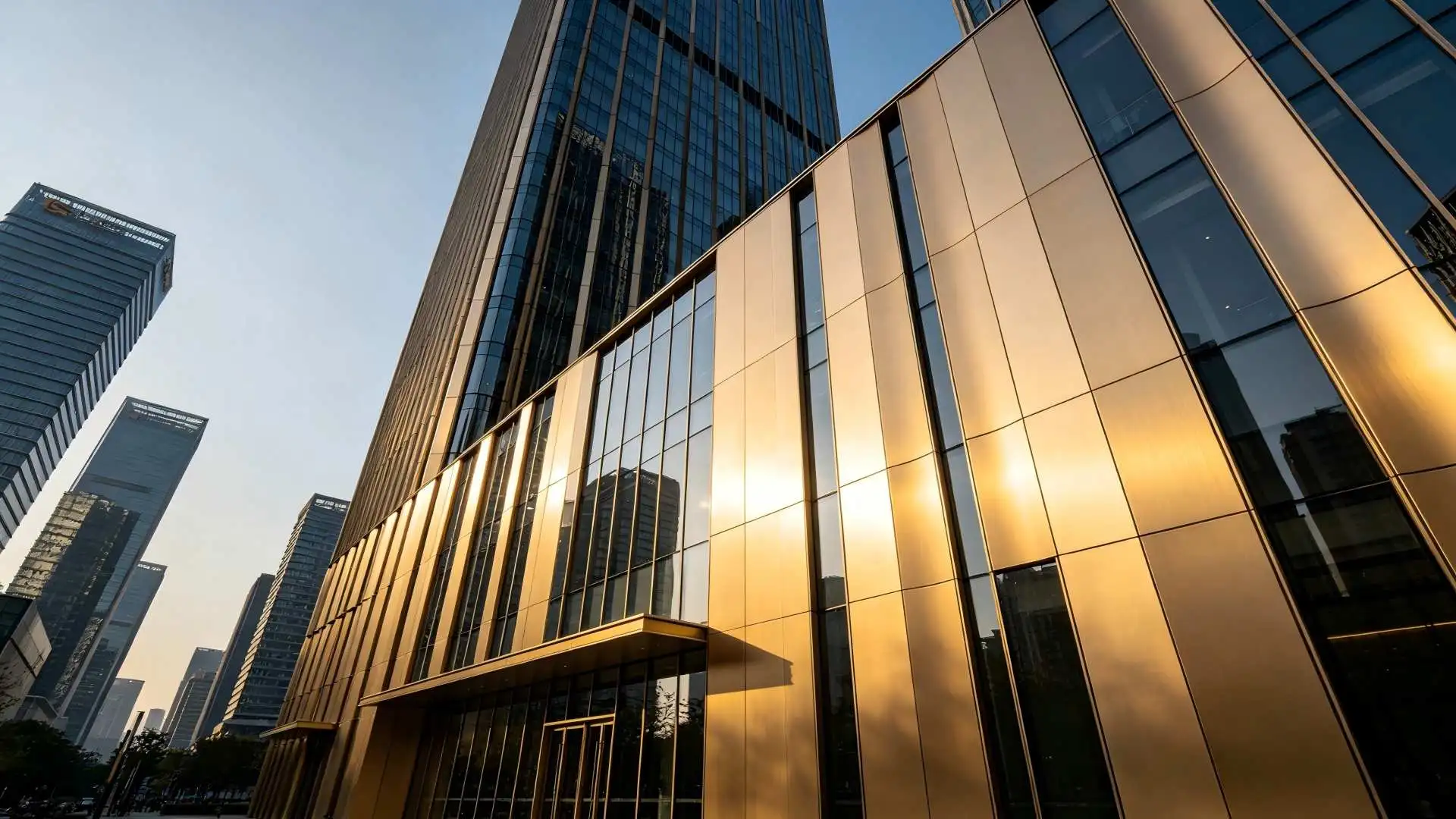 Brushed Bronze Honeycomb Aluminum Panel for Exterior Facade