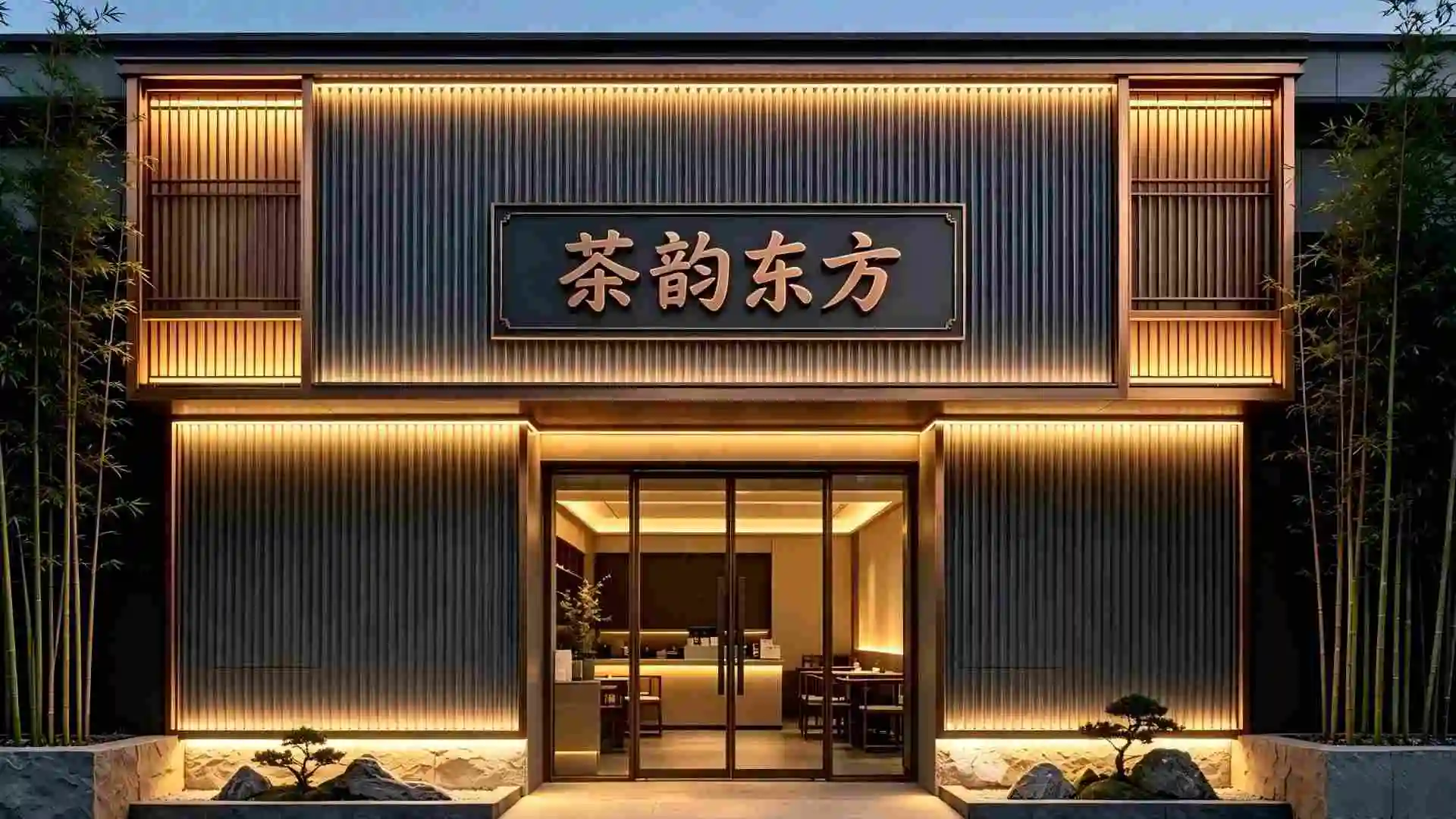 Black Corrugated Aluminum Wall Panels Commercial Storefront Fascia Cladding