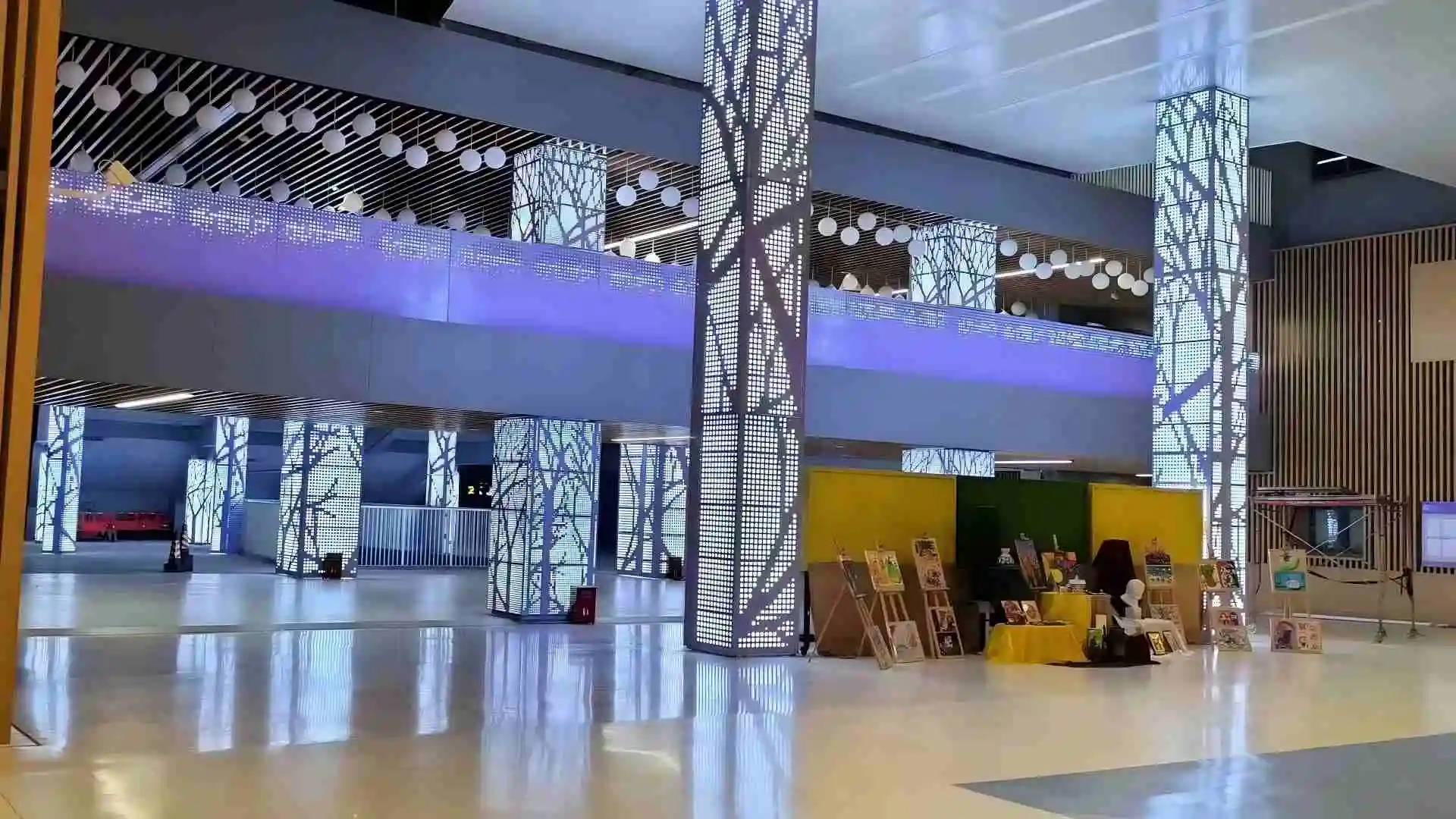 Art perforated aluminum panel with backlight effect for shopping mall interior wall decoration