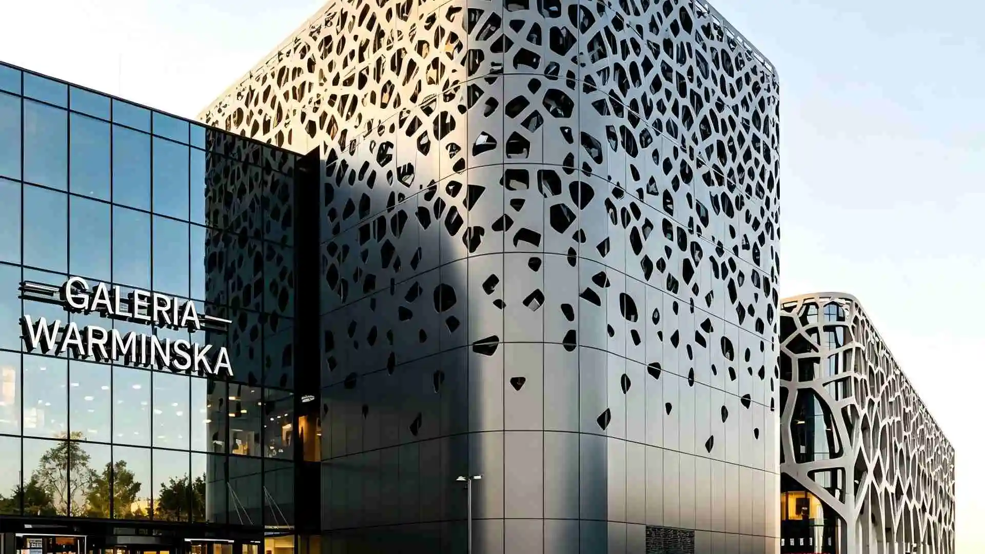 Perforated aluminum facade panel with PVDF coating for building exterior wall cladding