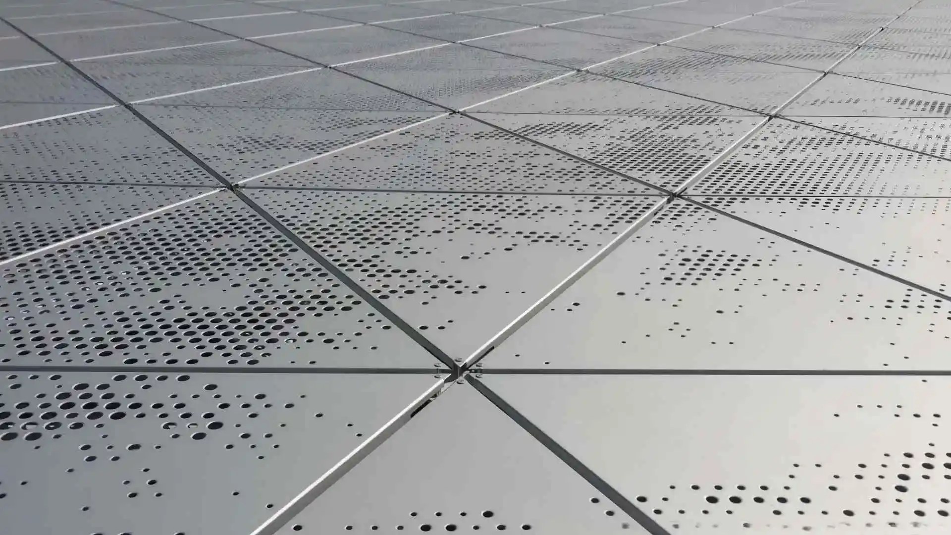 Custom perforated aluminium panel for modern architectural facade decoration