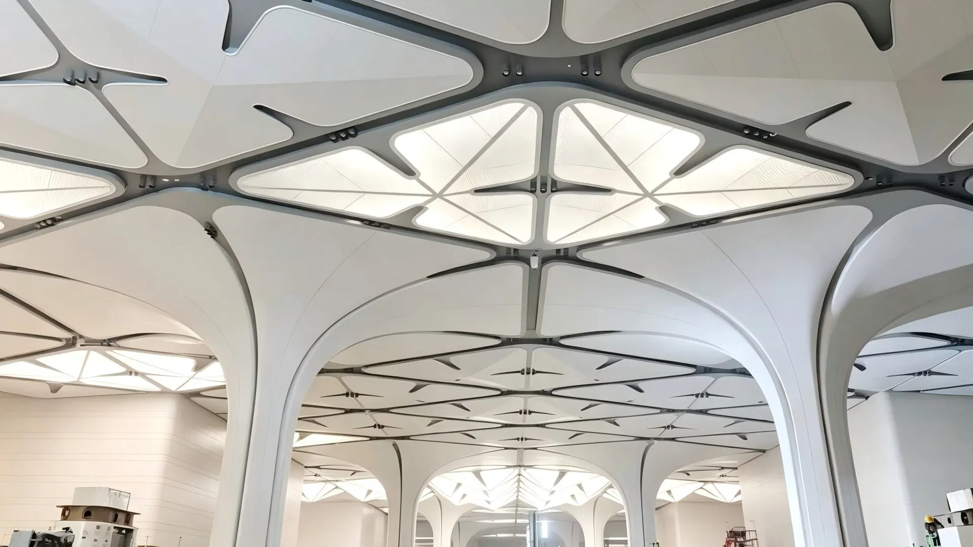 Custom Special‑Shaped Perforated Aluminum Ceiling With Lighting Effect