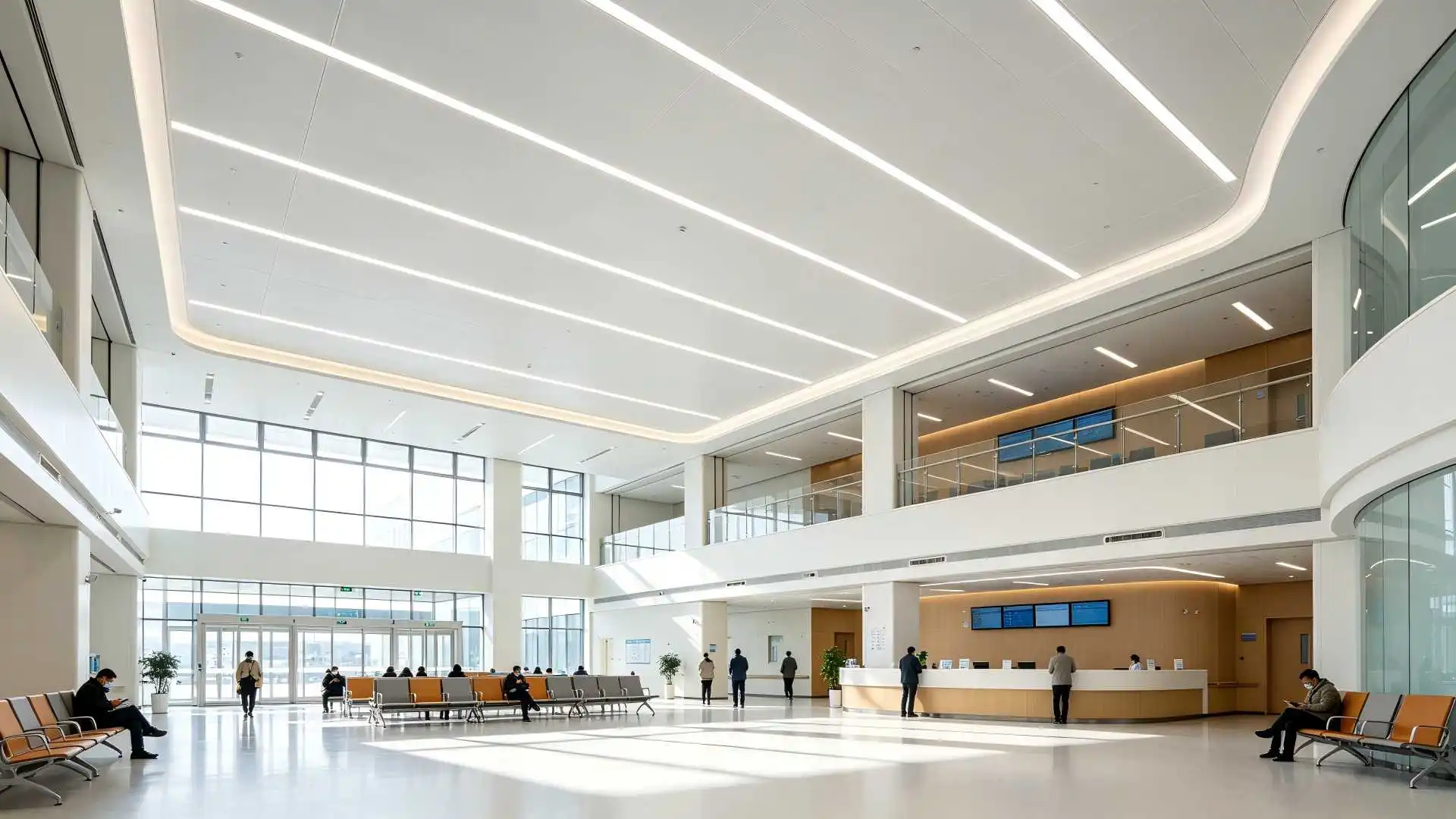 Hospital lobby perforated acoustic aluminum ceiling, fire‑proof & moisture‑proof