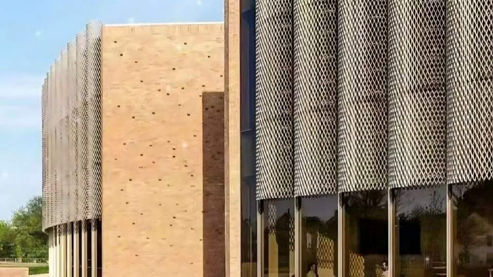 Custom Shaped Expanded Aluminum Mesh in Architectural Decoration