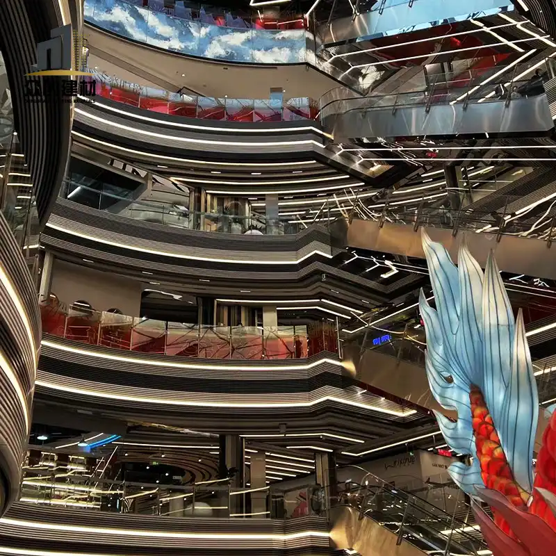 Aluminum Linear Ceiling Strips For Commercial Malls