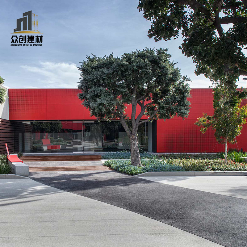 Perforated aluminum curtain wall